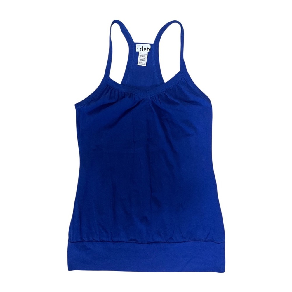 Deb Women's Tank Top Size L Royal Blue Vintage